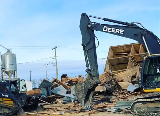 Demolition crew working in Dell Rapids SD