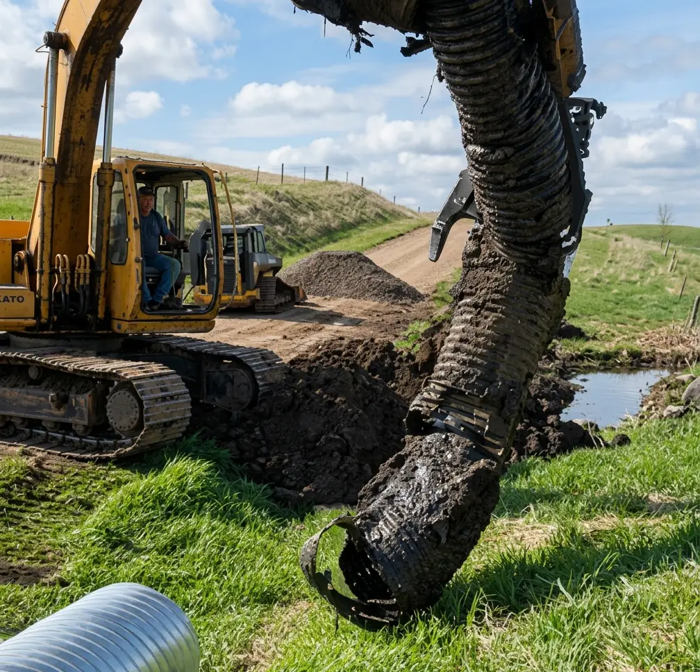 Sewer Water Excavation project equipment in Madison SD